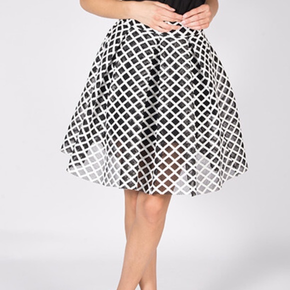 black and white jungle skirt